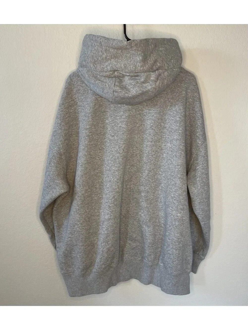 Nike Centered Swoosh Hoodie Gray Pullover Fleece Sweatshirt Men's XL